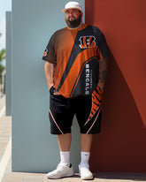 Ensemble de t-shirts amples de style équipe pour hommes, grande taille, style courbe, cadeau pour hommes